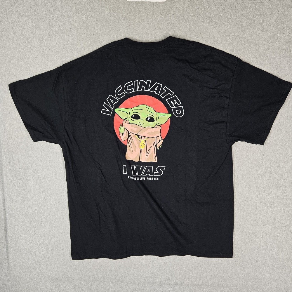 A*sholes Live Forever Men Shirt XXL Black Graphic Vaccinated I Was